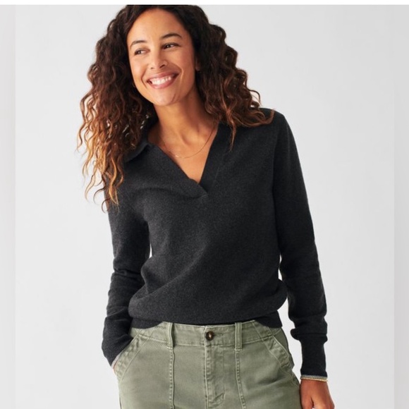 Faherty Tops - Faherty Jackson Polo Pullover in ash heather